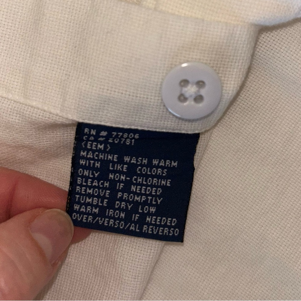 Tommy Hilfiger men VINTAGE long sleeve white cream sport safari shirt size Large - Picture 7 of 11